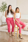 RFM Crop Dylan Full Size Tummy Control High Waist Raw Hem Jeans - Hovatok