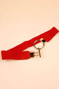 Circle Shape Buckle Zinc Alloy Buckle PU Leather Belt - Hovatok