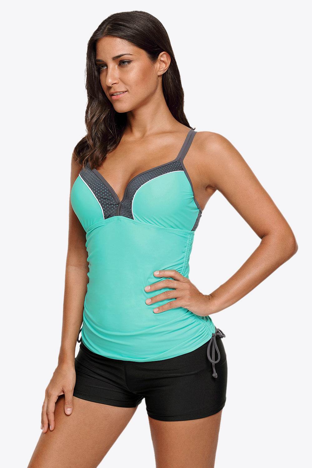 Contrast Sweetheart Neck Swim Cami - Hovatok