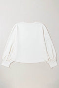 Plus Size Studded Star Round Neck Long Sleeve Blouse - Hovatok
