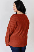 Basic Bae Full Size Ribbed Half Button Long Sleeve T-Shirt - Hovatok