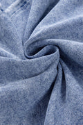 Raw Hem Button Down Long Sleeve Denim Dress - Hovatok