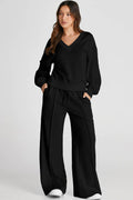 V-Neck Long Sleeve Top and Pants Active Set - Hovatok