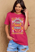 Simply Love Full Size FIND INNER PEACE Graphic Cotton T-Shirt - Hovatok