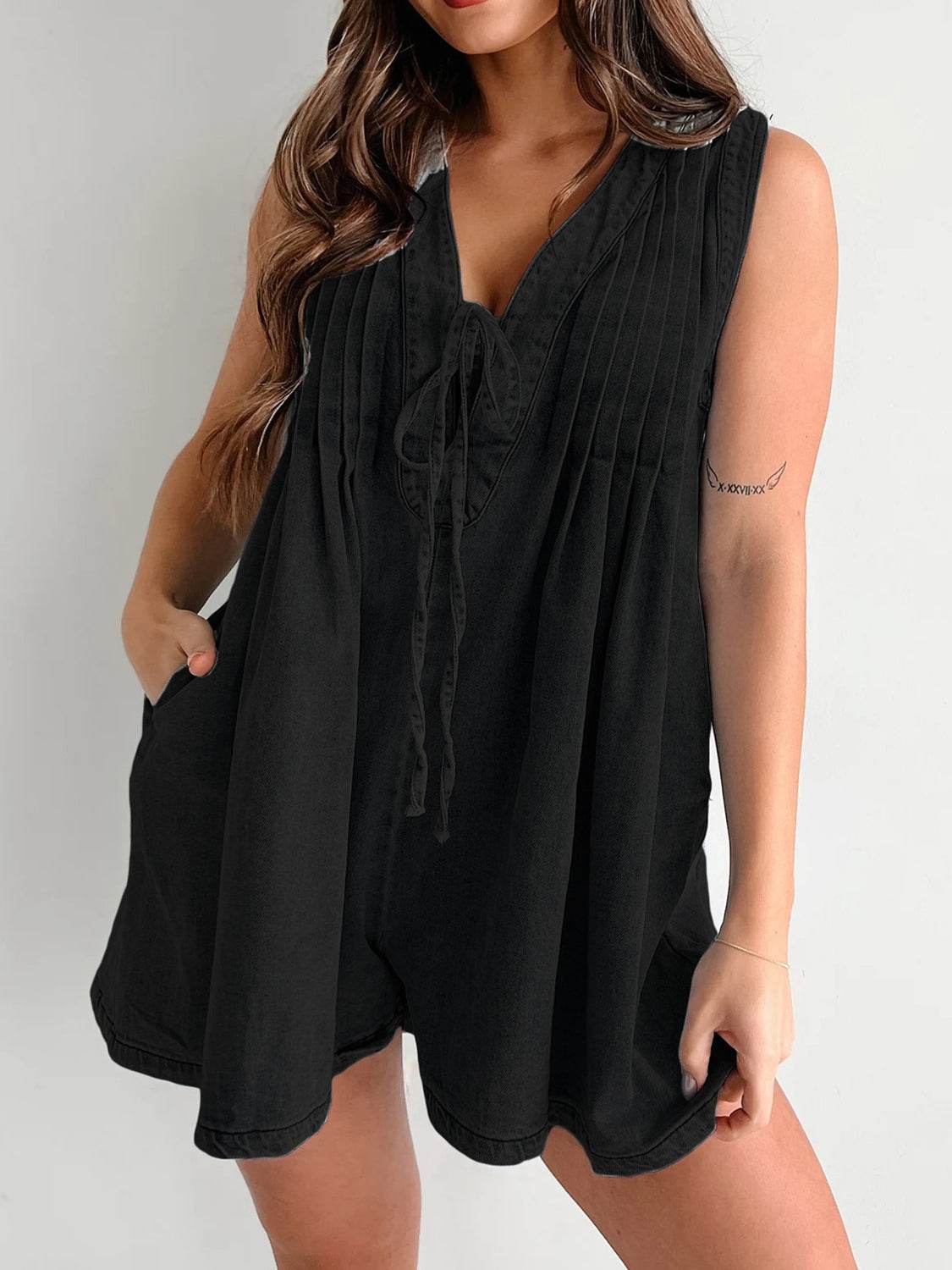 Tied Romper with Pockets - Hovatok