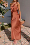 One Shoulder Sleeveless Maxi Dress - Hovatok
