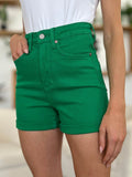 Judy Blue Full Size Tummy Control Garment Dyed Denim Shorts - Hovatok