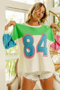 BiBi Color Block Patched Long Sleeve Top - Hovatok