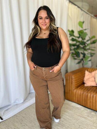 RFM Full Size High Rise Garment Dye Wide Leg Jeans - Hovatok