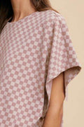 Annie Wear Checkered Round Neck Short Sleeve T-Shirt - Hovatok