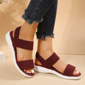 Rubber Open Toe Low Heel Sandals - Hovatok
