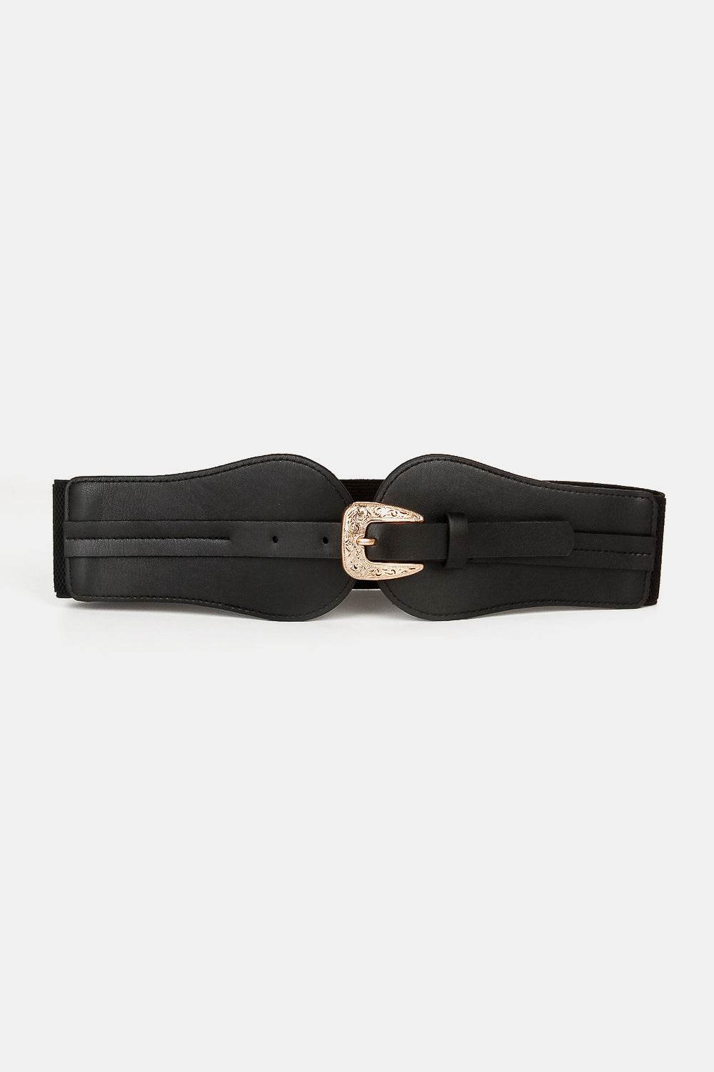 Wide Elastic Belt with Alloy Buckle - Hovatok