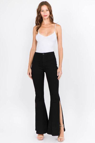 American Bazi Side Slit Flare Jeans - Hovatok