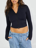 Zip Up Long Sleeve Active Outerwear - Hovatok