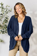 Basic Bae Full Size Ribbed Cocoon Cardigan - Hovatok