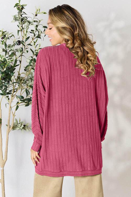 Basic Bae Full Size Ribbed Cocoon Cardigan - Hovatok