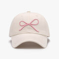 Bow Embroidered Cotton Baseball Cap - Hovatok