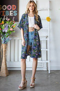 Heimish Full Size Half Sleeve Floral Open Cardigan Plus Size - Hovatok