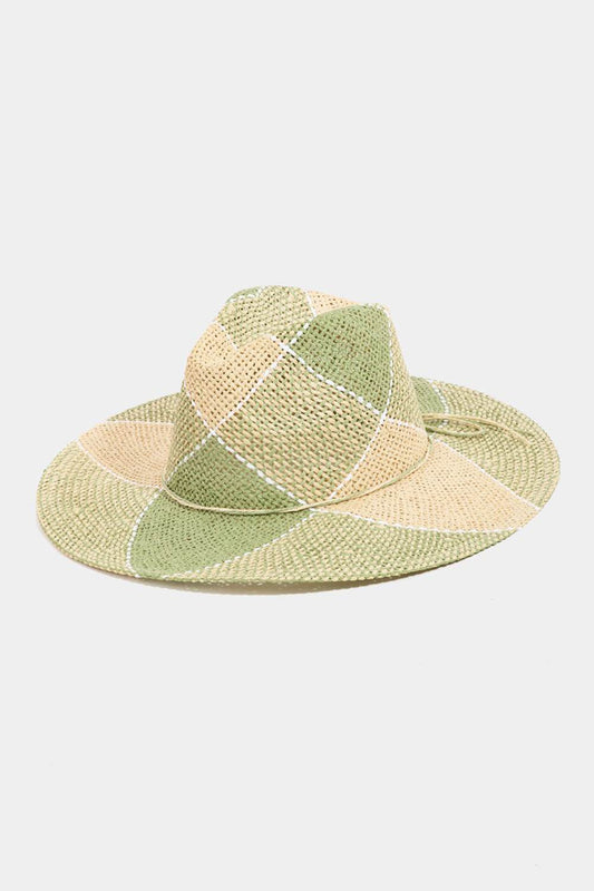 Fame Contrast Straw Braid Hat - Hovatok