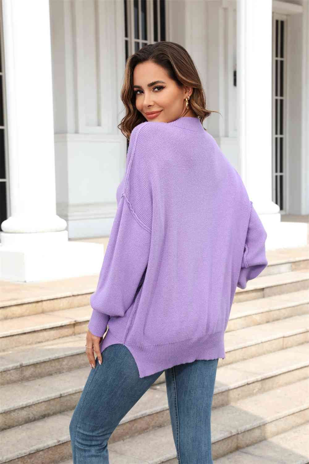 Angel Wings Round Neck Long Sleeve Sweater - Hovatok