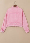 Studded Button Up Denim Jacket - Hovatok