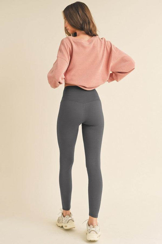 Yelete Full Size Fleece Lined High Waisted Leggings - Hovatok