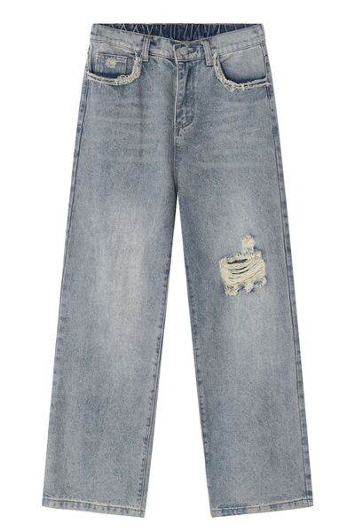 Distressed Mid Rise Men's Jeans - Hovatok