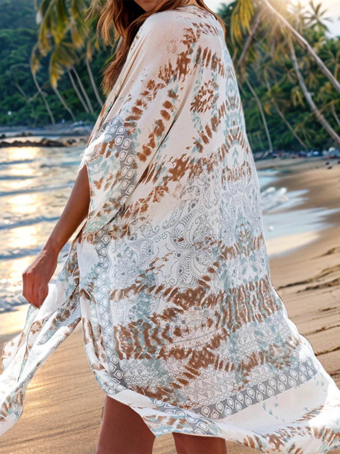 Lovelet Printed Open Front Cover-Up - Hovatok