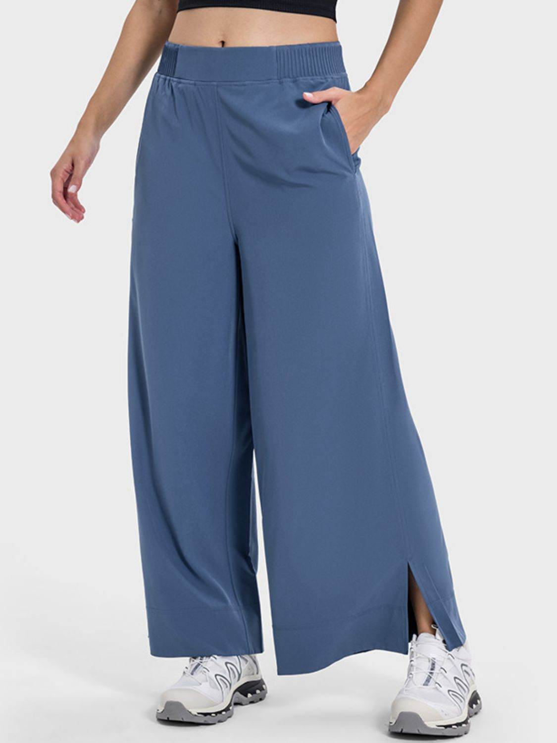 Millennia Slit Wide Leg Active Pants - Hovatok