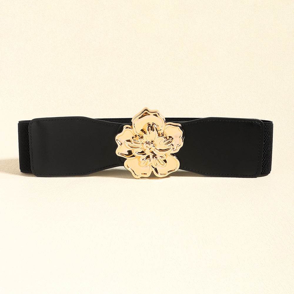 Flower Alloy Buckle Elastic Belt - Hovatok