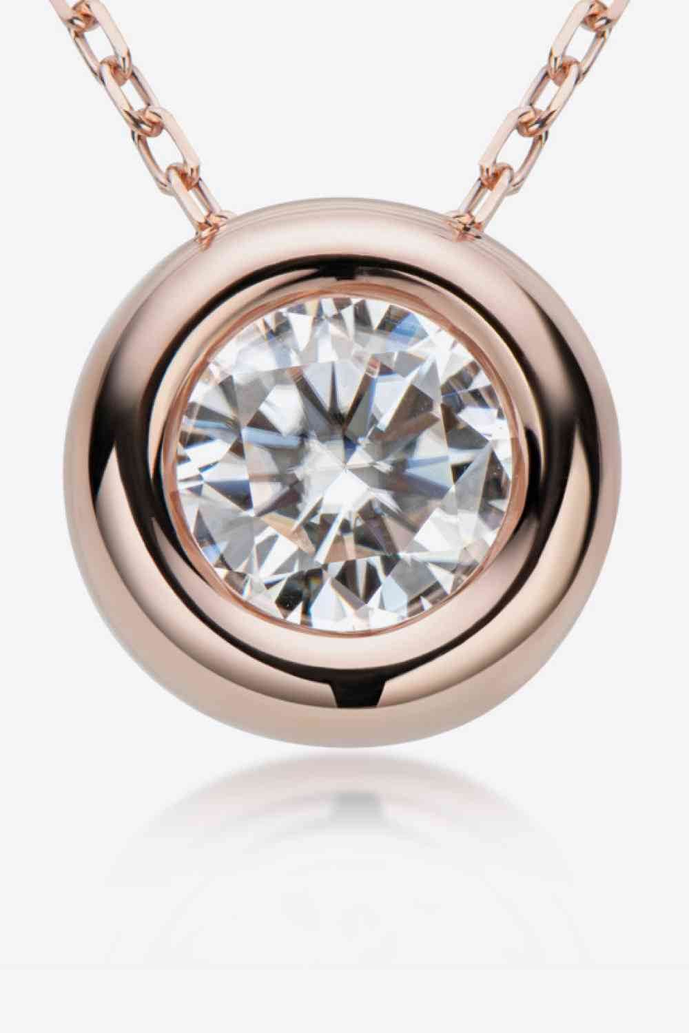 Adored 1 Carat Moissanite Pendant 925 Sterling Silver Necklace - Hovatok