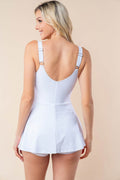 White Birch Sleeveless Performance Knit Swim Dress - Hovatok