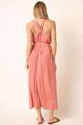 Mittoshop Cross Back Belted V Neck Tank Maxi Dress - Hovatok