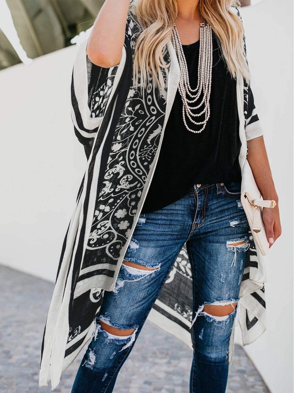 Printed Open Front Cover-Up - Hovatok