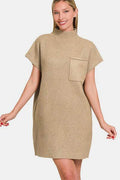 Zenana Short Sleeve Sweater Mini Dress - Hovatok
