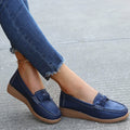 Weave Wedge Heeled Loafers - Hovatok