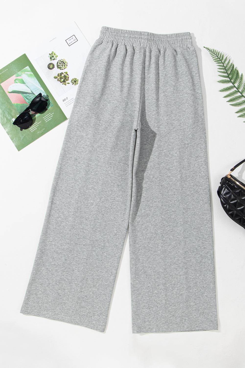 Drawstring Wide Leg Active Pants - Hovatok