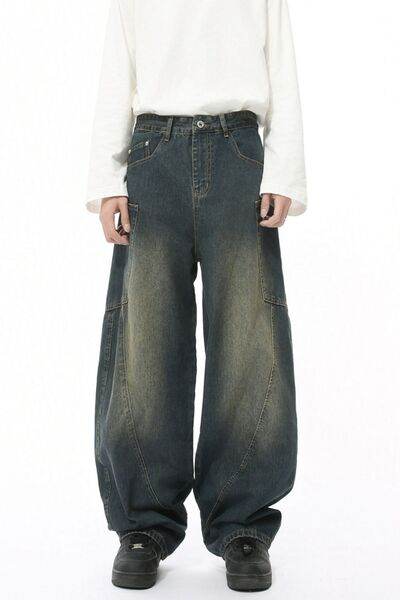 Mid Rise Waist Jeans with Pockets - Hovatok