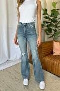 Judy Blue Full Size Medium Rise Tummy Control Destroy Flare - Hovatok