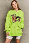 Simply Love Simply Love Full Size Floral Skull Graphic Hoodie - Hovatok