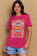 Simply Love Full Size FIND INNER PEACE Graphic Cotton T-Shirt - Hovatok