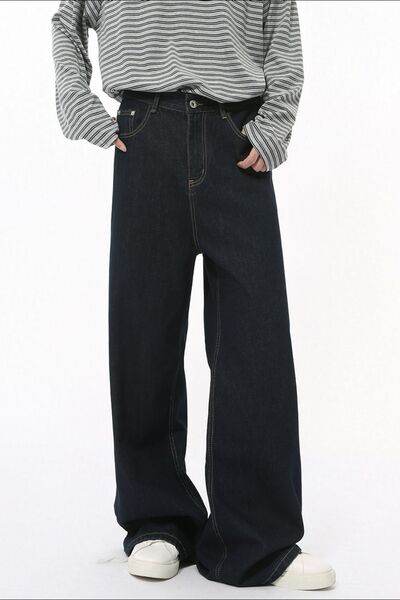 Wide Leg Jeans with Pockets - Hovatok