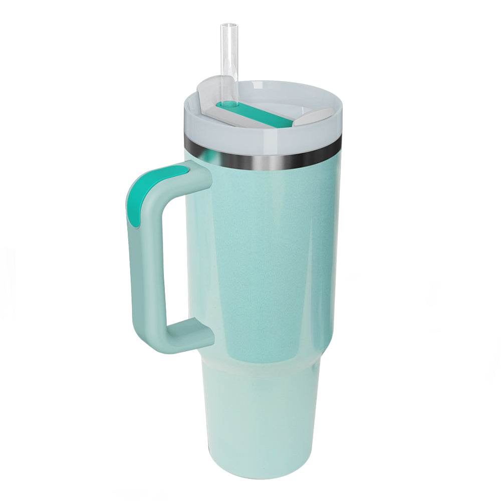 Stainless Steel Tumbler with Handle and Straw - Hovatok