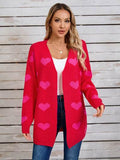 Angel Wings Heart Open Front Long Sleeve Cardigan - Hovatok