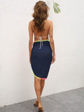 Rainbow Pompom Trim Swim Skirt - Hovatok