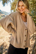 And The Why Button Down Popcorn Sweater Cardigan - Hovatok