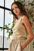 ADORA Drawstring Sleeveless Washed Dress - Hovatok