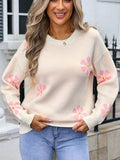 Angel Wings Round Neck Long Sleeve Sweater - Hovatok