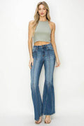 RISEN Full Size High Rise Front Seam Detailed Flare Jeans - Hovatok