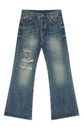 Men's Distressed Bootcut Jeans - Hovatok